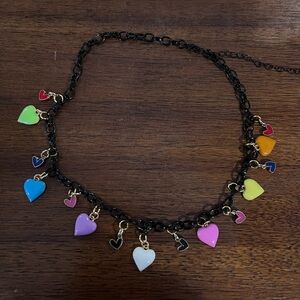 Colorful Heart Charm Necklace